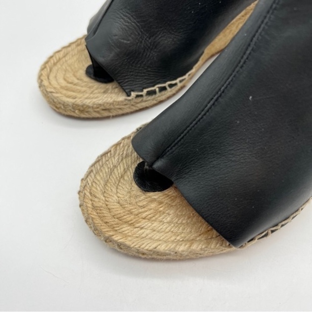 Celine Phoebe black leather espadrilles wedge sandals 11 - Picture 6 of 16